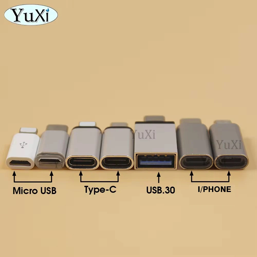 1 Piece USB Adapter Converter Type-C Micro IPHONE USB3.0 Phone Charging Data Transfer Adaptor For Xiaomi Huawei Samsung