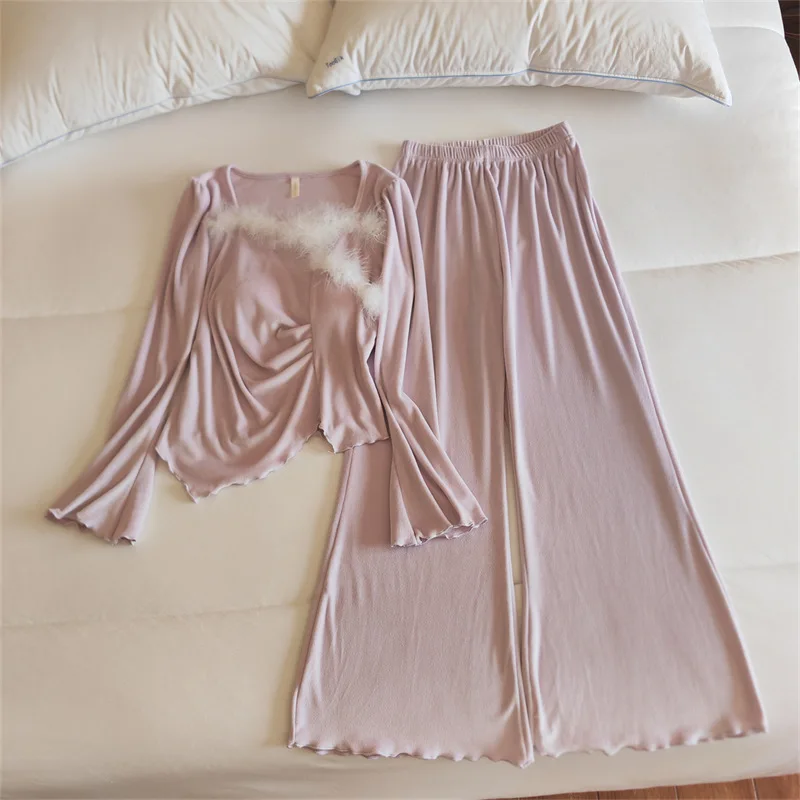 

Теплая зимняя ночная рубашка, новый топ с нагрудником, брючный костюм, островной бархатный толстый женский пижамный костюм с длинными рукавами, женская домашняя одежда