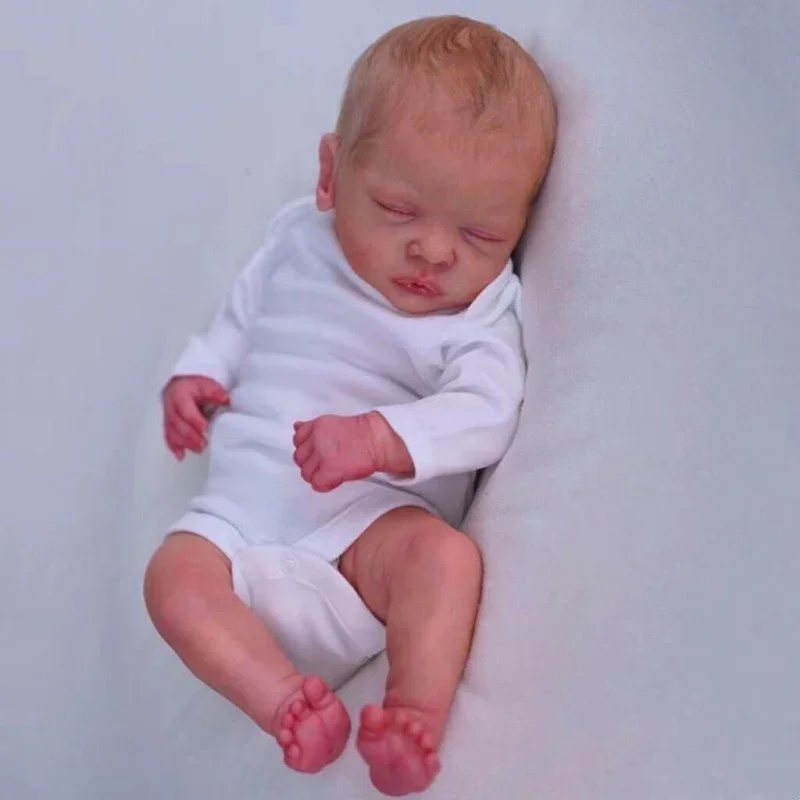 

48cm Reborn Sleeping Romy Baby Doll Newborn Baby Doll Already Painted Finished Lifelike Soft Touch 3D Skin Hand-Draw Hair