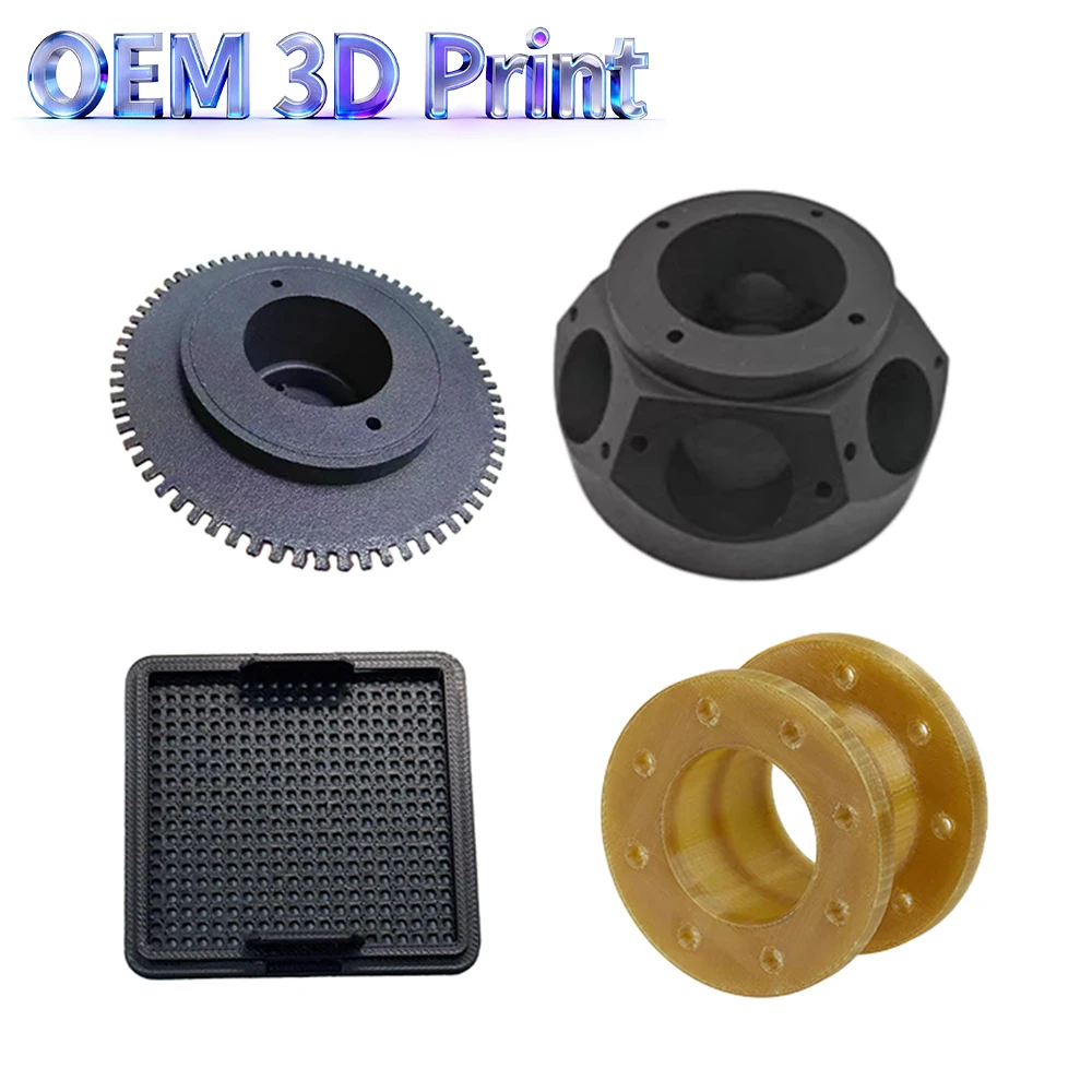 OEM Custom Plastic 3D Printing Service PEEK Nylon Carbon Fiber Gear Reel Tray Parts High Temperature Resistant Custom Industrial