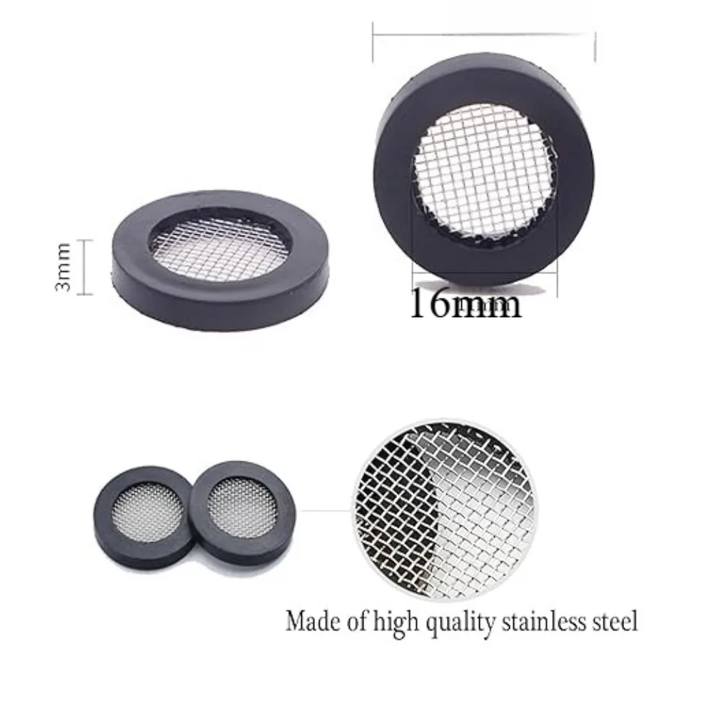 10 قطعة/الوحدة ختم O-حلقة خرطوم طوقا المطاط المسطح غسالة مع شبكة مرشح لصنبور جروميت 1/2 "3/4" جوانات مطاطية 40 شبكة #6