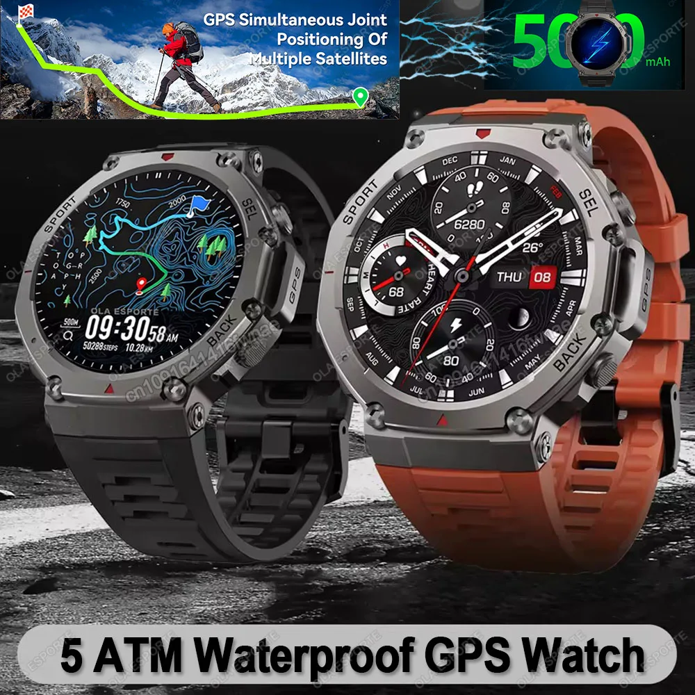 

T-Rex 3 GPS Smart Watch 10ATM Waterproof Built-in Dual-band GNSS Compass Military Sports Fitness Smartwatch Men 2025 New PK Dm58