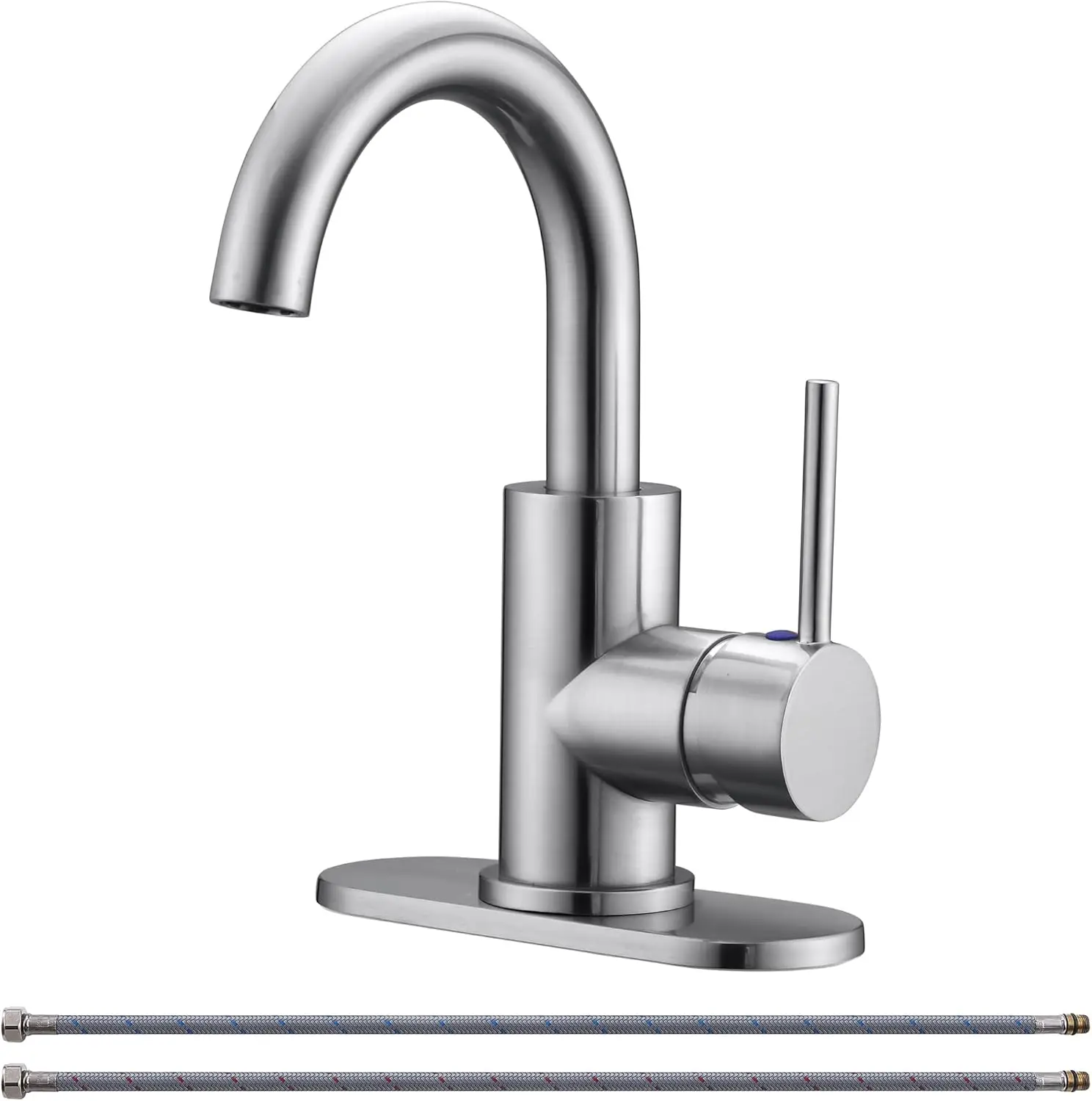 

Single Handle Brushed Nickel Kitchen Sink Faucet Small Wet Faucets Commercial Modern One Hole Bar Sink Faucet with Deck Plat