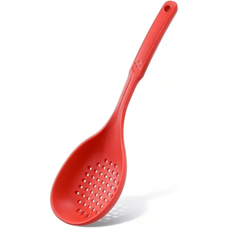 AWAH Large Slotted Spoon Non-Stick BPA-Free Silicone Strainer Ladle Skimmer For Pasta-Macaroni Fusilli Versatile