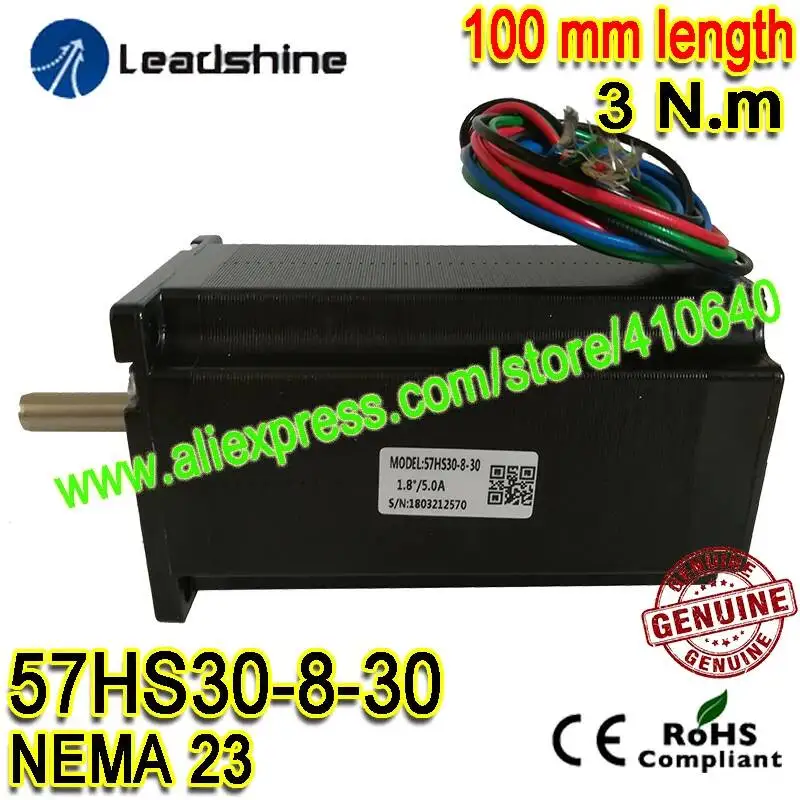 1 Piece Leadshine NEMA23 Stepper Motor 57HS30-8-30  5 A 3 N.M Torque 100 mm Length 4 Wires High Torque Leadshine Step Motor