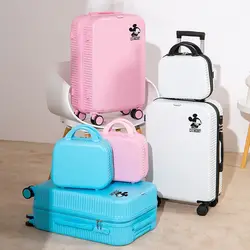 Disney Travel Suitcase on Wheels Zipper Password Trolley Luggage Set Travel Bag Girl Cartoon Student Lightweight Luggage