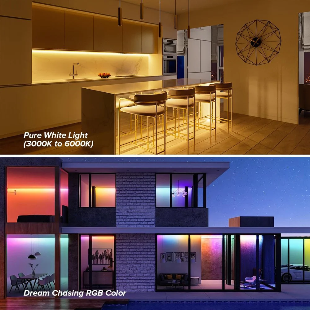 10 متر 20 متر تويا واي فاي RGB + CCT LED قطاع 24 فولت 5050 ملون + مزدوج أبيض مرن عكس الضوء غرفة ديكور كشاف إضاءة للحفلات ل أليكسا جوجل المنزل