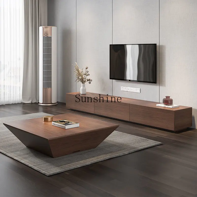 

Nordic TV, coffee table combination set, modern simple medium and small apartment living room, furniture, floor cabinet