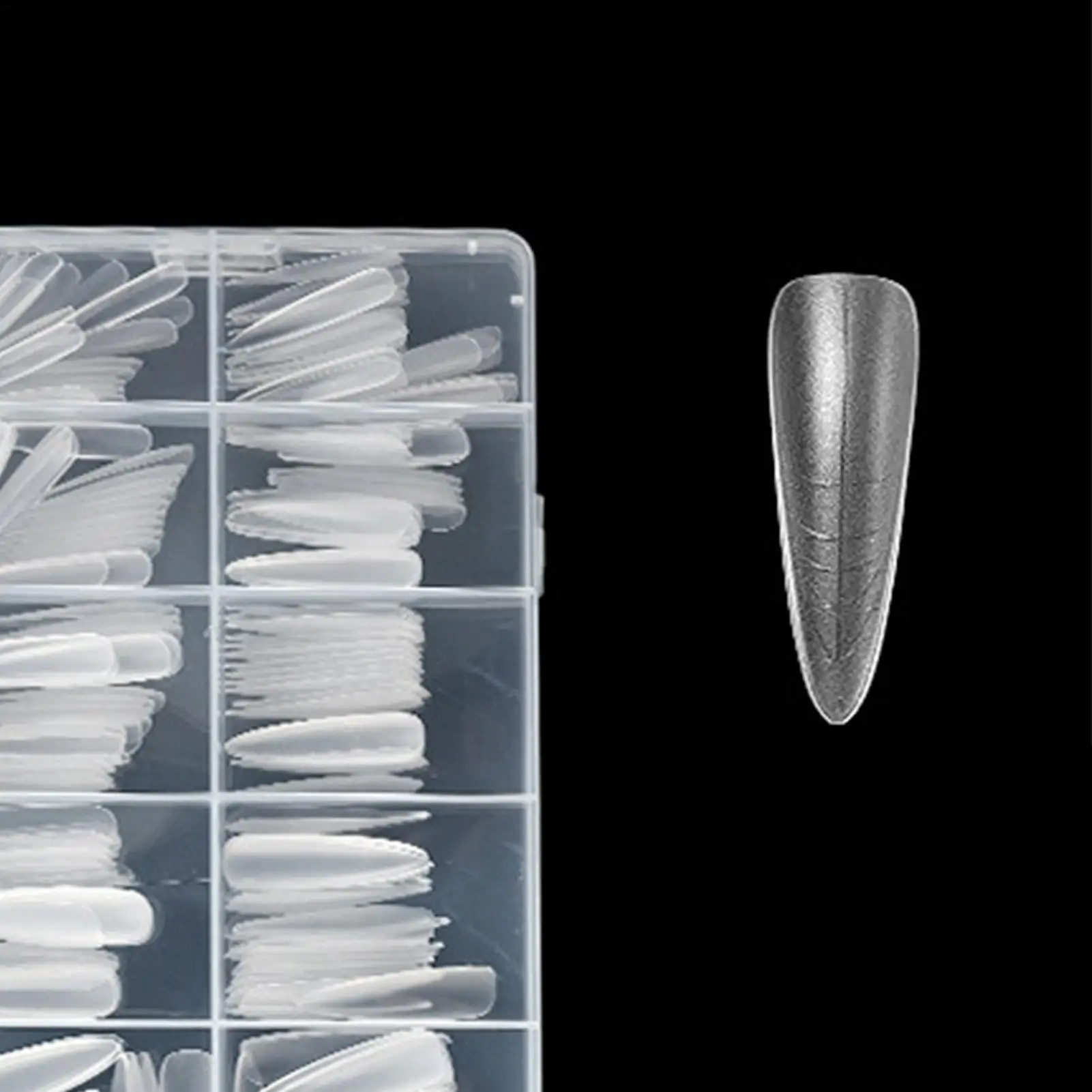 240개 네일 폼 클리어 프레스온 팁 네일 익스텐션 세트 퀵 빌딩 젤 몰드 풀 커버 대형 사이즈 아크릴 네일 탑 폼