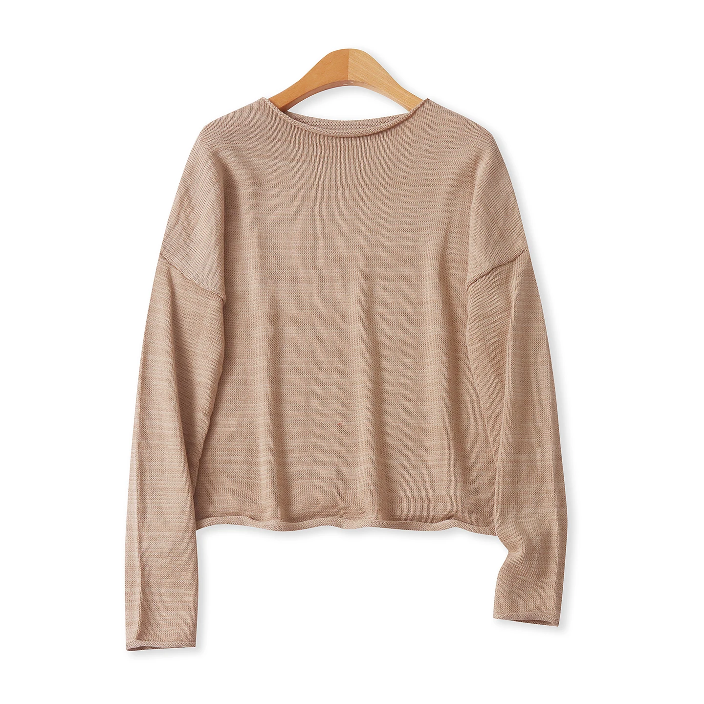 เสื้อสเวตเตอร์ไหมพรมถักทรงหลวม แขนยาว คอกลม สีพื้น รุ่นใหม่สำหรับฤดูใบไม้ร่วง แฟชั่นผู้หญิงอเนกประสงค์ รุ่น 9064