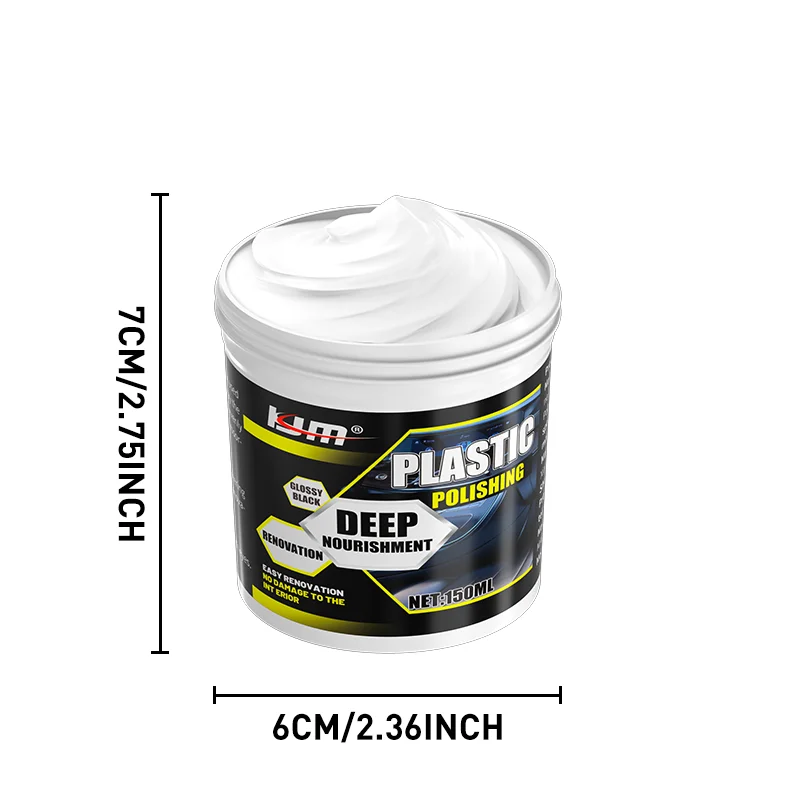 150ml Car Plastic & Leather Restorer Polishing Paste For Dashboard Tires Interior Renovation With Sponge view 5