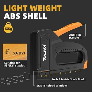 مسدسات TOLESA-Light Wood Steple ، دبابيس يدوية منزلية ، مسدس مسمار مع 1200 دبابيس ، ديكور منزلي ، أدوات نجارة أعلى 11 مبيعات مسدس مسمار الخشب - رقم 7