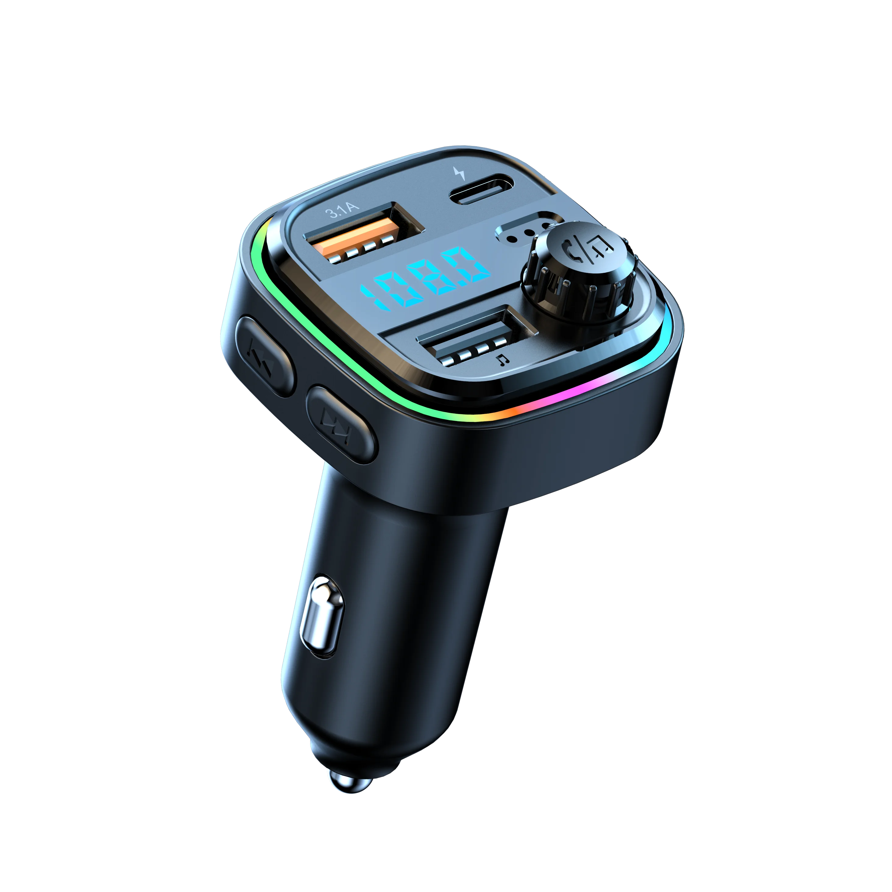 

Wireless Car Kit Fm Transmitter Fast Charging Mp3 Car Player Dual USB Car Charger Wireless Bluetooth FM Music Player