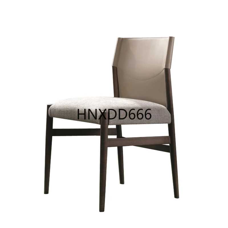 

Обеденный стул из массива дерева, седло, кожаный хлопок и лен, подлокотник, кресло для отдыха