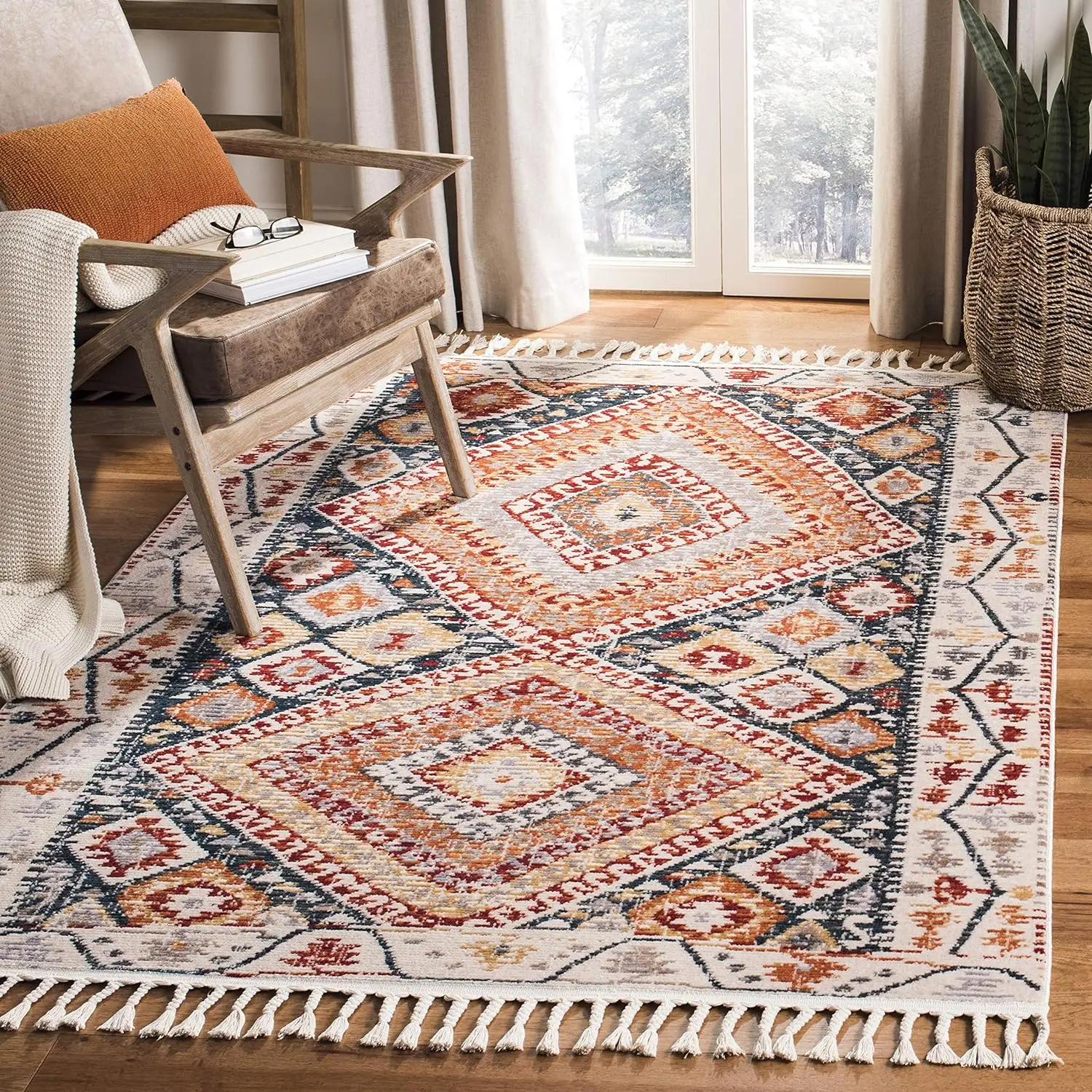 2026 Custom Design Boho Style Wool Handmade Woven Rug With Tassels Wholesale Factory Bohemian Slip Stain Resistant Teppichpromot