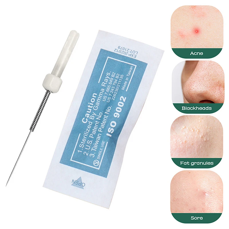 10PCS Disposable Acne Needle Sterile Acne Picking Needle Blackhead Removal Acne Needle Extractor Individual Package