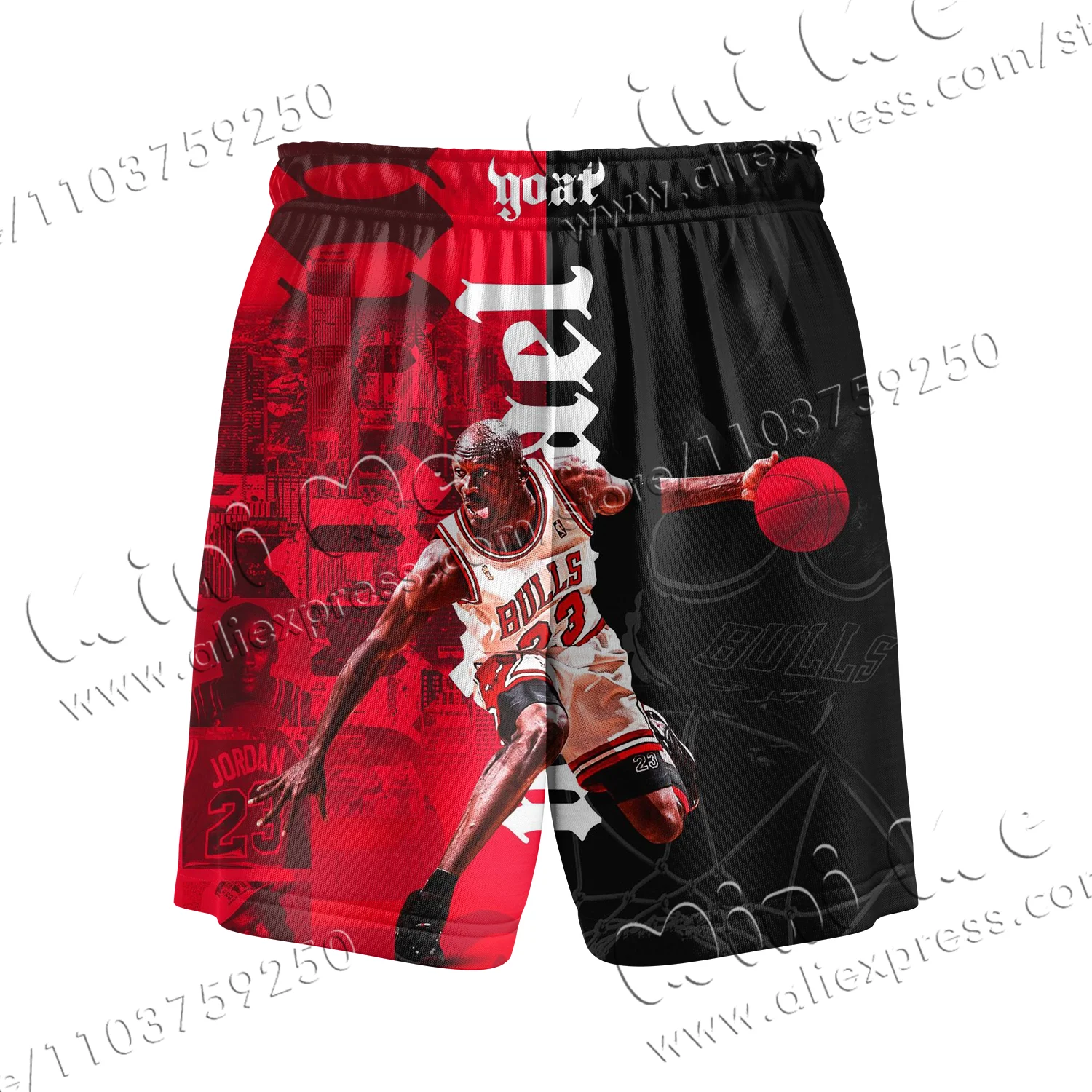 Basketball Jordan New Summer Basic Mesh Shorts Classic Printed Sports Shorts Men\'s Basketball Sports Beach Shorts 3D Printing