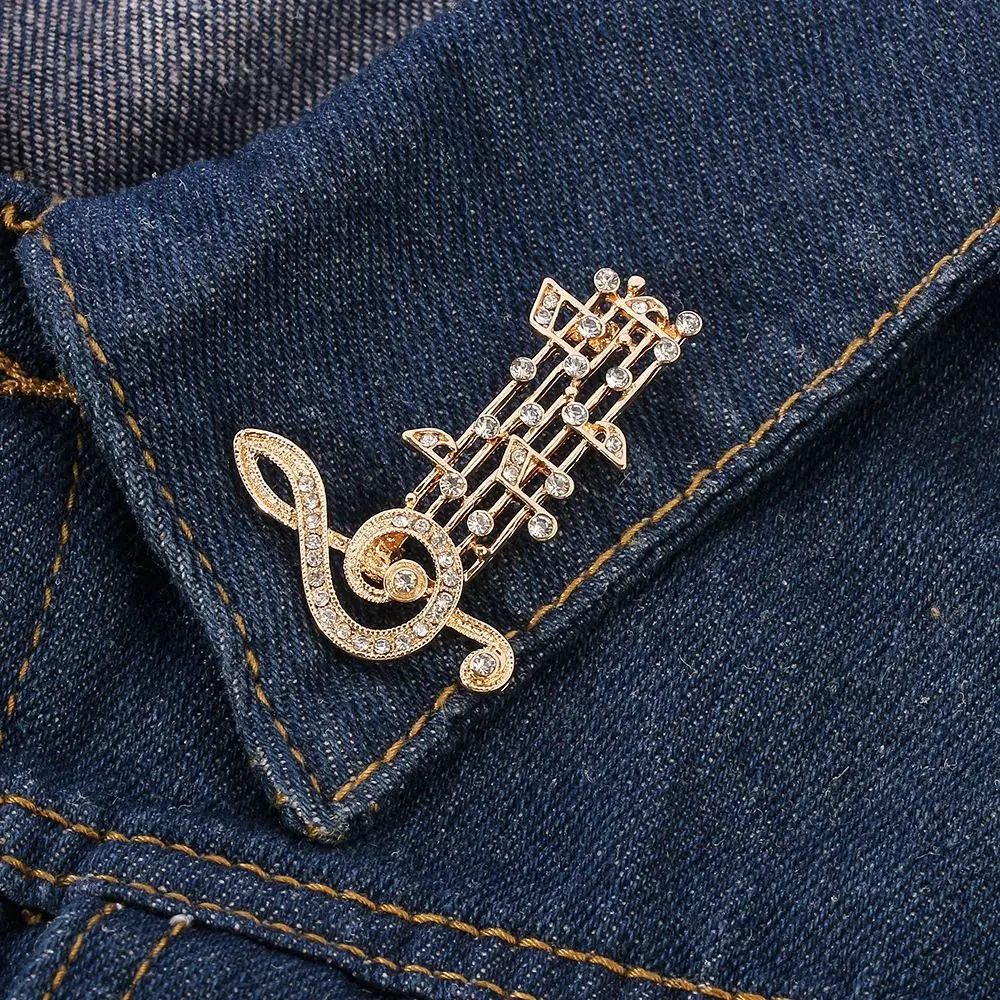 Gift Musical Note Niche Design Collar Pin Suit Lapel Pin Women Brooch Korean Style Brooch Fashion Jewelry Clothing Accessory