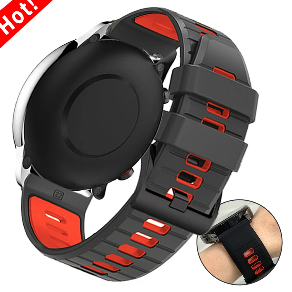 22mm Uhrenarmband für AMAZFIT BALANCE 2 BIP 5-6 GTR 2e-2-3-4 CHEETAH Silikonarmband für HUAWEI WATCH GT 6 5 Sportarmband Ersatz