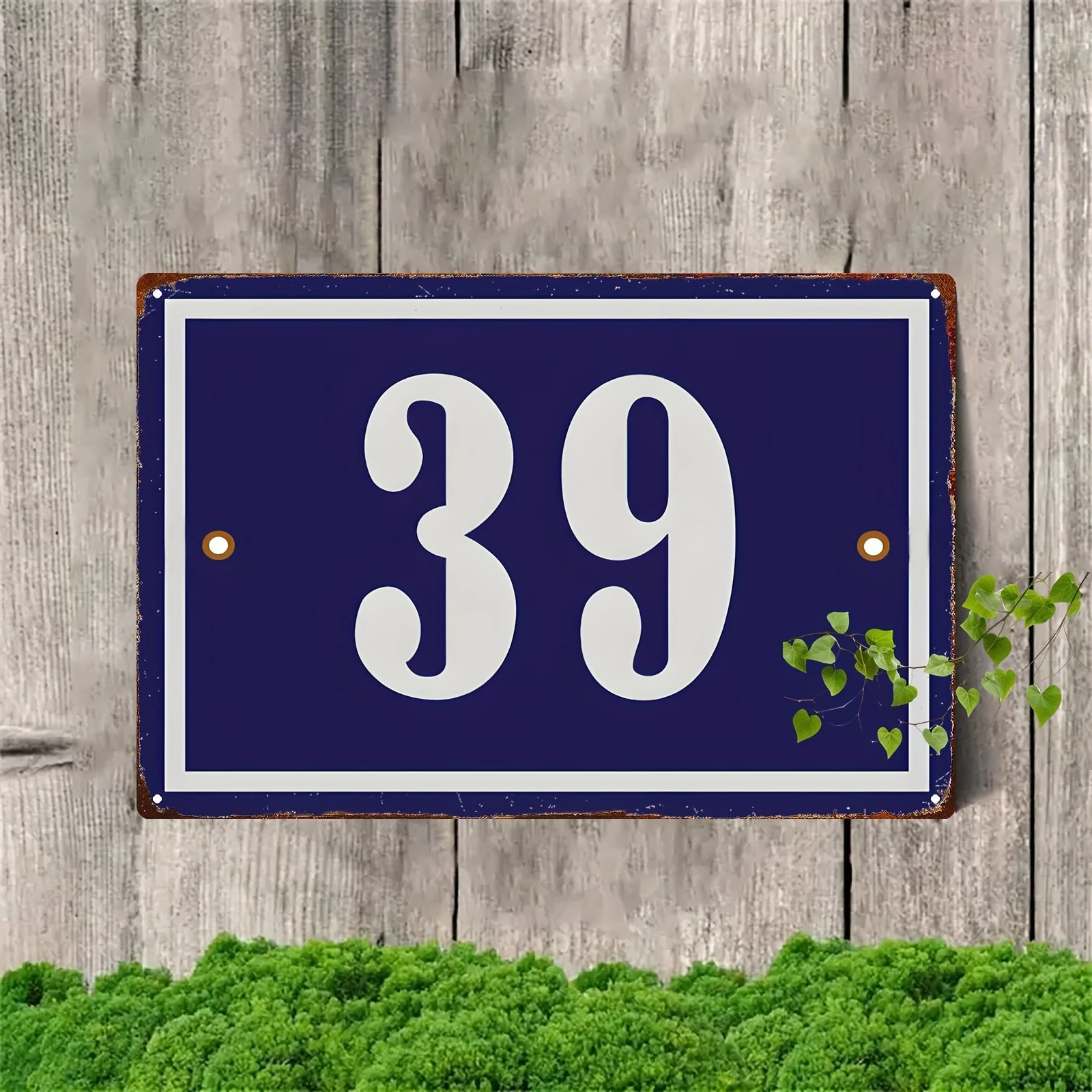 2D Flat - A 2D Metal Iron Sign with The for House Number 39, Ideal for Identifying for House Numbers in Residences, Stores, Etc.