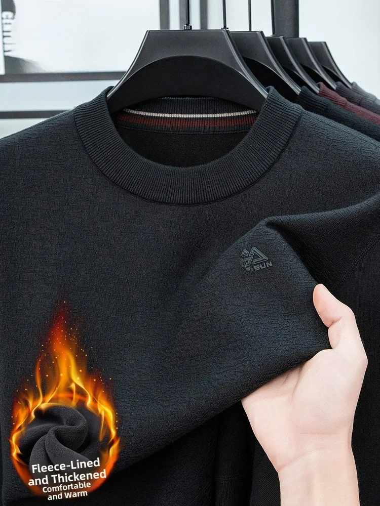 

Rn Men's Knitted Sweater Thiened Wool Blend Fce Lined Loose Fit round Ne Casual Wear Winter Season Busin Casual ...