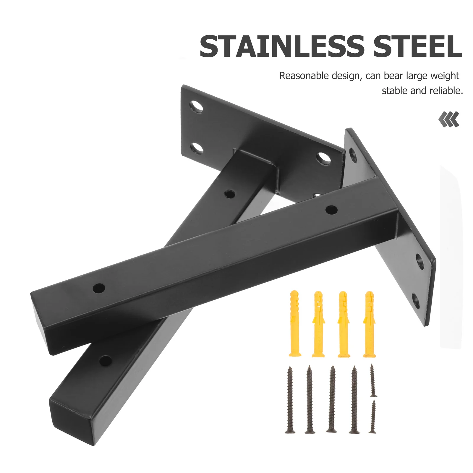 

2Pcs Metal Shelf Brackets Floating Heavy Duty Stainless Steel Wall Shelf Brackets Support for Bookshelves Plants Decorations