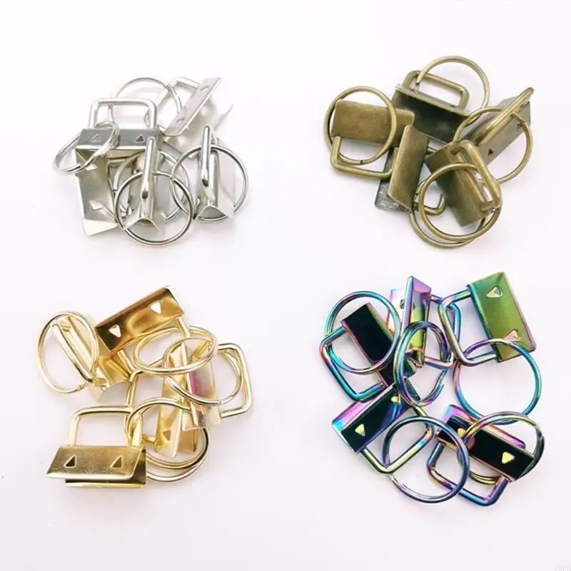 

Y9UA 42Pcs 6 Colors 25mm for Key Hardware with Split Rings Wristlet Keychain Clamp Tail Clip DIY Kits for Luggage Wrist