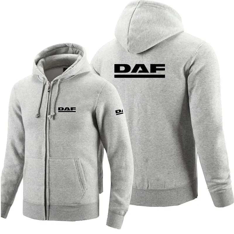 2023 fashion for DAF logo zipper Sweatshirt Men Zipper Hoodies Autumn Hoodie Winter Long Fashion Casual Clothes