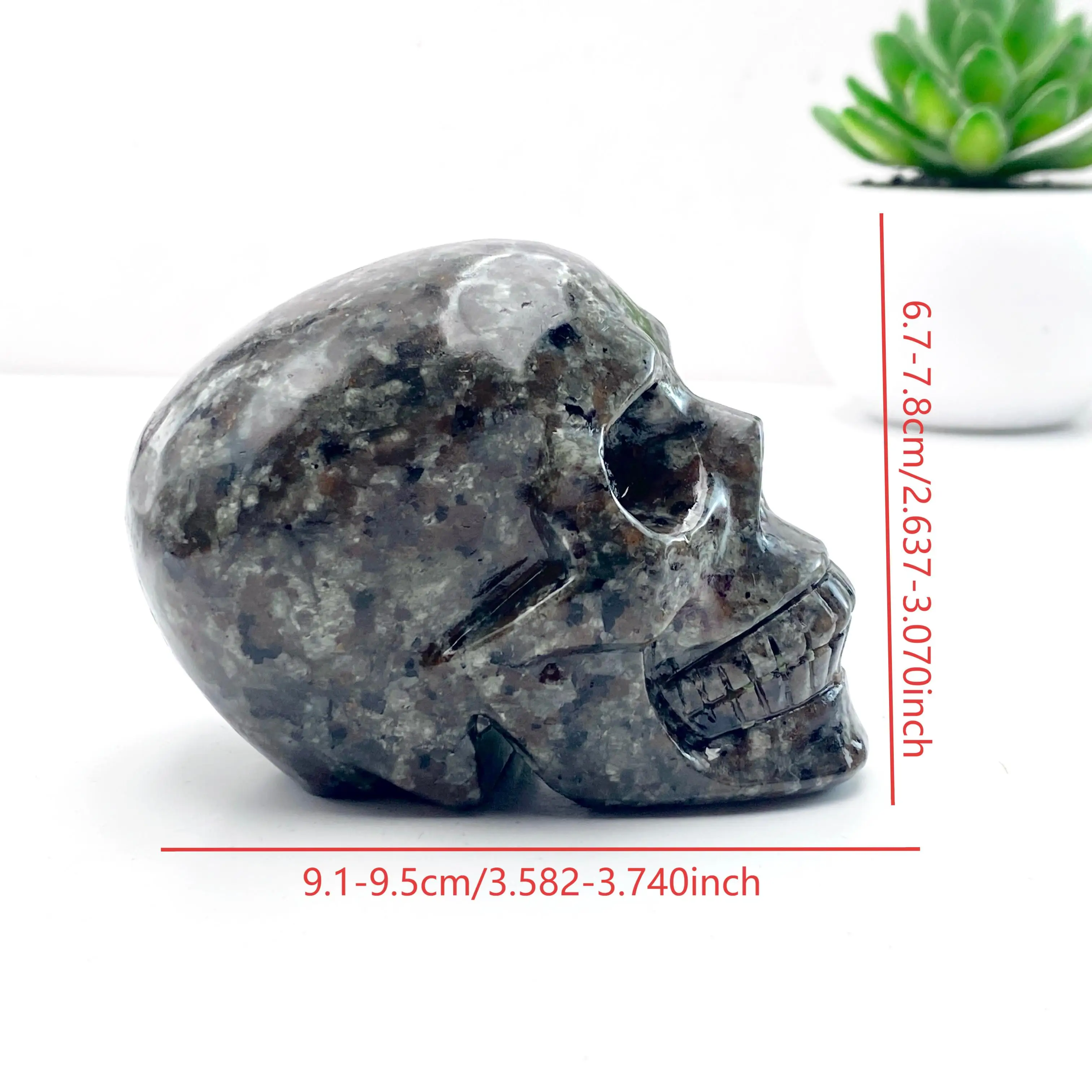 1PC Yooperlite Skull Carving Shape, Stone Collections, Excellent Gifts, Family And Friends Gift, Home Decoration, DIY Decoration