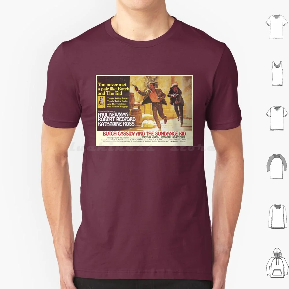 تي شيرت بوتش كاسيدي آند ذا ساندانس كيد تي شيرت قطني للرجال والنساء يمكنك صنعه بنفسك طباعة بوتش كاسيدي روبرت بول نيومان فيلم فيلم الفيلم القديم #1