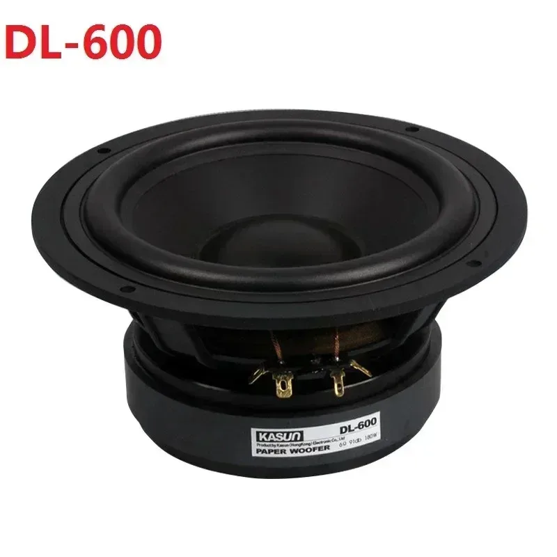 1 قطعة Kasun DL-600 6.5 ''مضخم الصوت المتكلم سائق وحدة صب سلة ألومنيوم الأسود PP مخروط Fs = 36 هرتز 8ohm/180 واط OD = 179 مللي متر