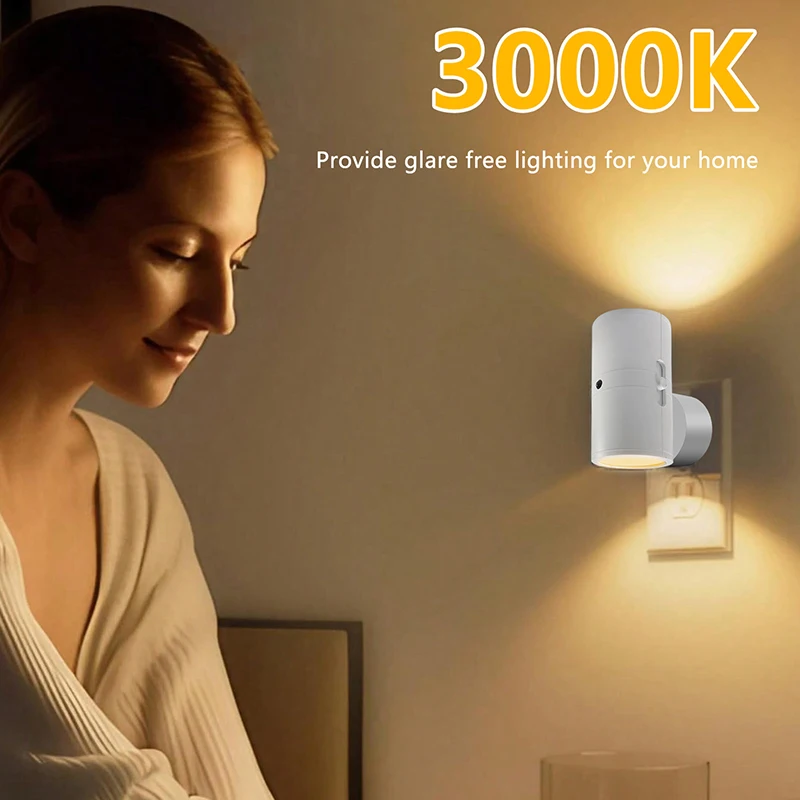 مصباح جداري بمستشعر للتحكم في الضوء الأبيض الدافئ، 3 ألوان قابلة للتعديل، مصباح سلم مناسب لغرف النوم والمكاتب بجانب السرير