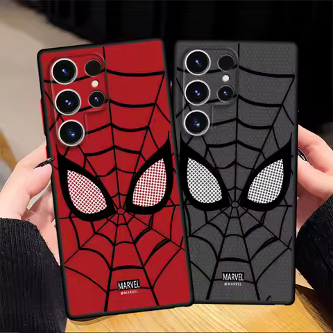 Marvel Spiderman Logo Back Phone Cover Case for Samsung Galaxy S10 S22 Plus S25 Edge S9 S24 FE S21 S23 Ultra S20