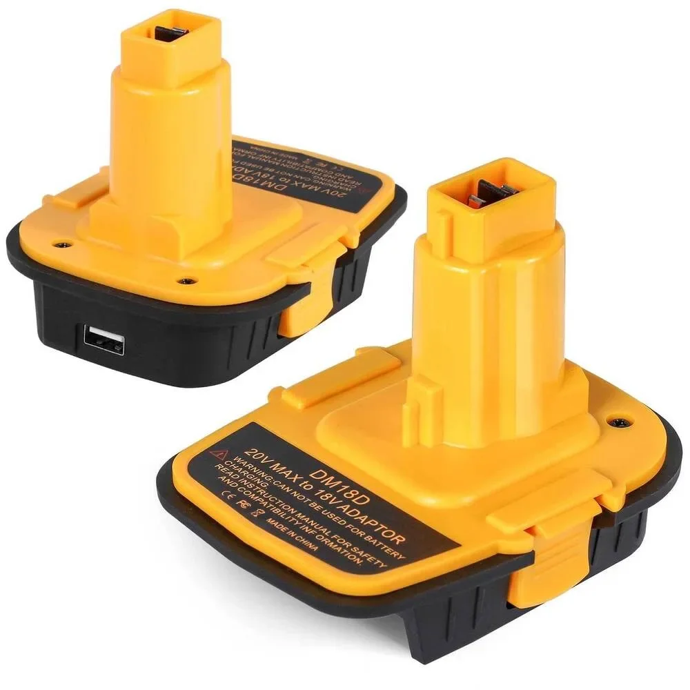 Battery Adapter with USB Convert for DeWalt 20V for Milwaukee 18V Lithium Battery to For DeWalt NiCad & NiMh Battery Power Tools