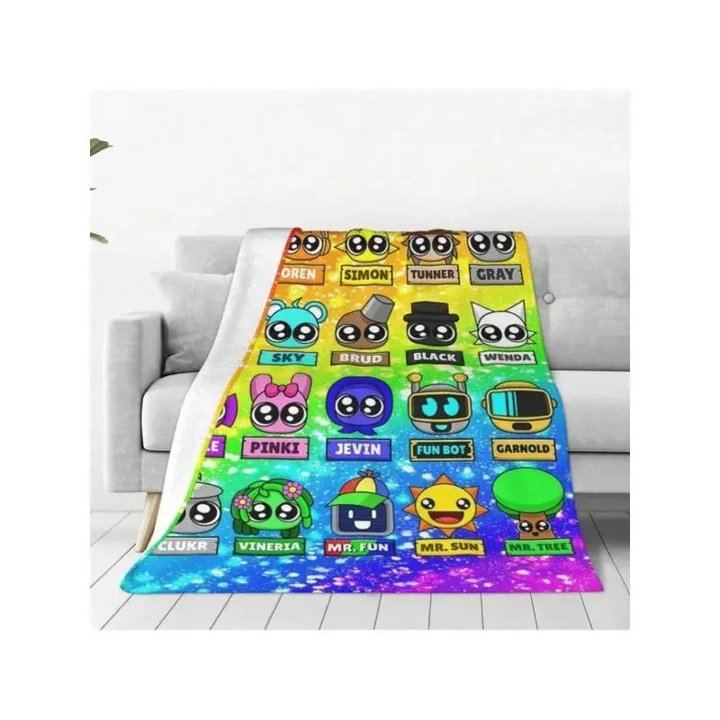 Customize Sprunki Fleece Blanket, Game Theme Colorful Ultra-Soft Polyester Fiber Throw Blankets, Gifts For Birthday, Anniversary