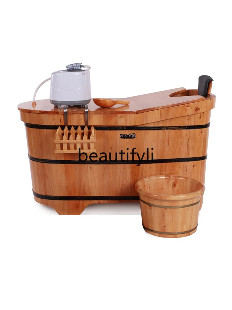 

Thickened cedar wood fumigation large wooden bucket bath bucket beauty salon adult bath bath tub