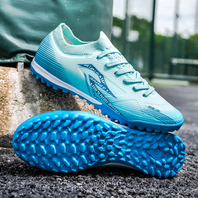 Men TF Turf Soccer Sneakers Durable Anti‑Slip Rubber Outsole PU Upper Casual Footwear For Artificial Grass Play