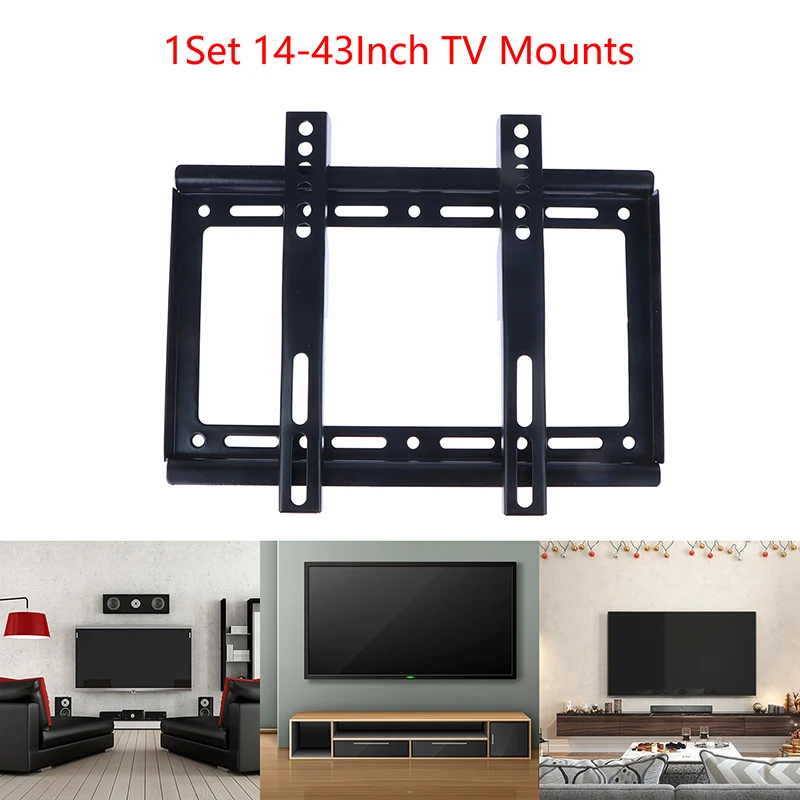Universal TV Mount Monitor Holder 14-43Inch TV Mounts LCD LED Monitor Wall Mount Bracket Fixed Flat Panel TV Frame Adjustable