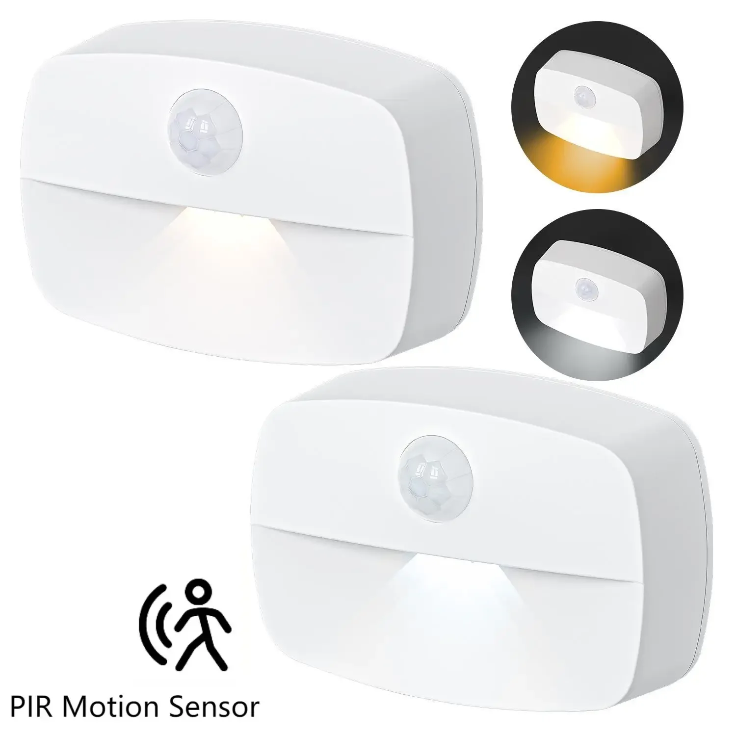 LED Motion Sensor Night Light PIR Intelligent Under Cabinet Light Battery Power Wireless Wall Lamp for Bedroom Hallway Stairs