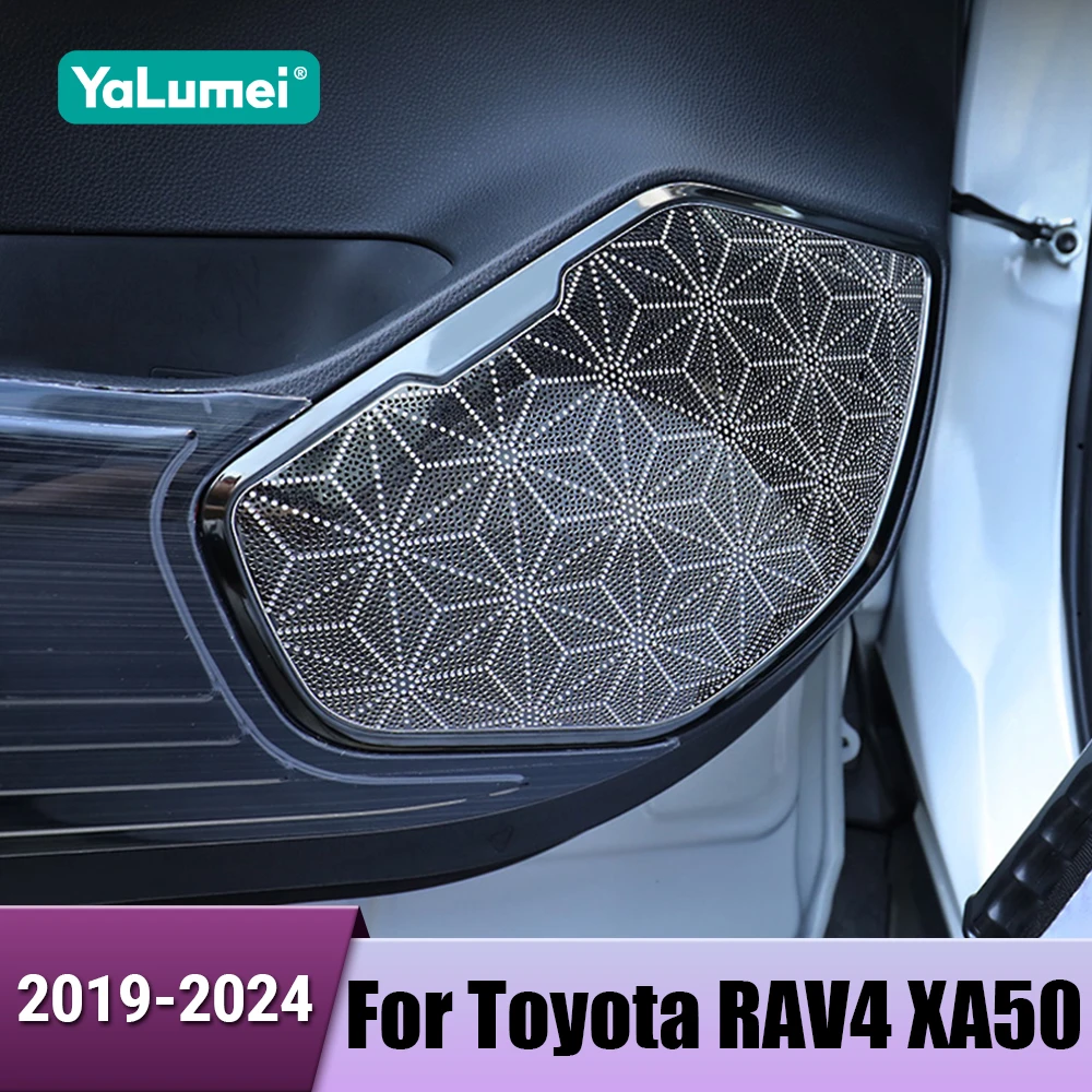

Car Side Door Speaker Cover Horn Cover Trim Speaker Frame Stickers For Toyota RAV4 XA50 2019 2020 2021 2022 2023 2024 Hybrid