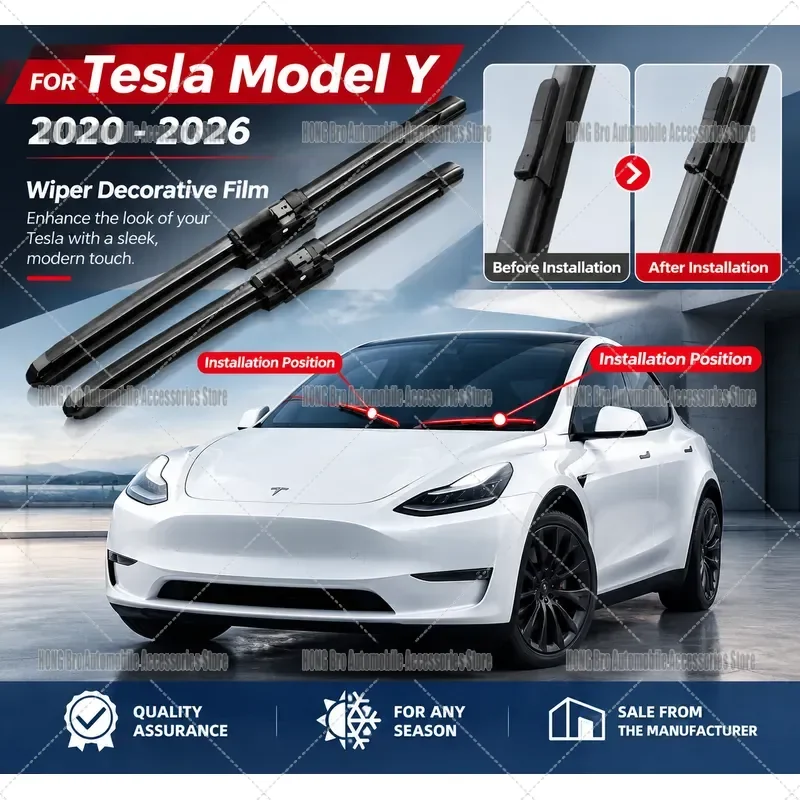 For Tesla Model Y 2020-2026 Front Windshield Wiper Blades LHD RHD Car Windscreen Replacement Accessories 2pcs