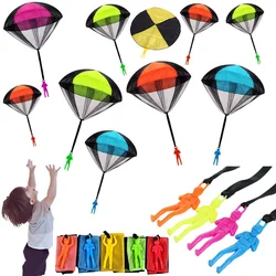 Children throwing mini soldier parachute toys indoor and outdoor toys hand throwing parachute toys parent-child interactive game