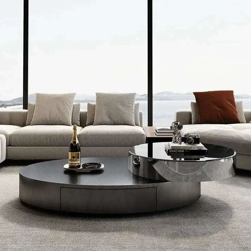 

Aesthetic Design Luxury Coffee Table Living Room Storage Italian Small Coffee Table Round Japanese Mesa Centro Unique Furniture