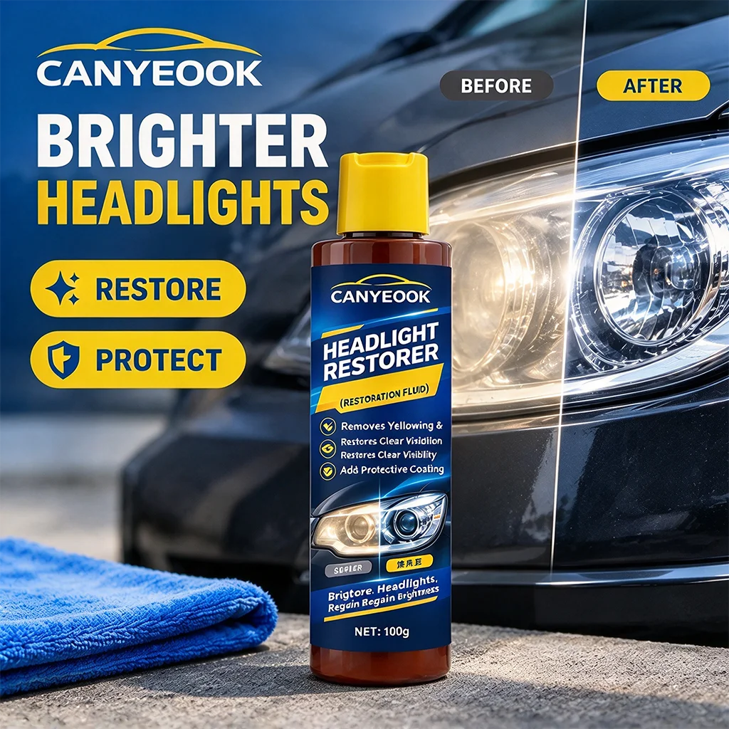 CANYEOOK Headlight Restoration Liquid 100g Car Lens Polish Repair Yellowing Haze Oxidation Remover