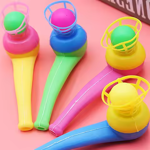 Funny Plastic Pipe Blowing Ball Kids Toys Levitated Sphere Outdoor Games Balance Training Educational Toys