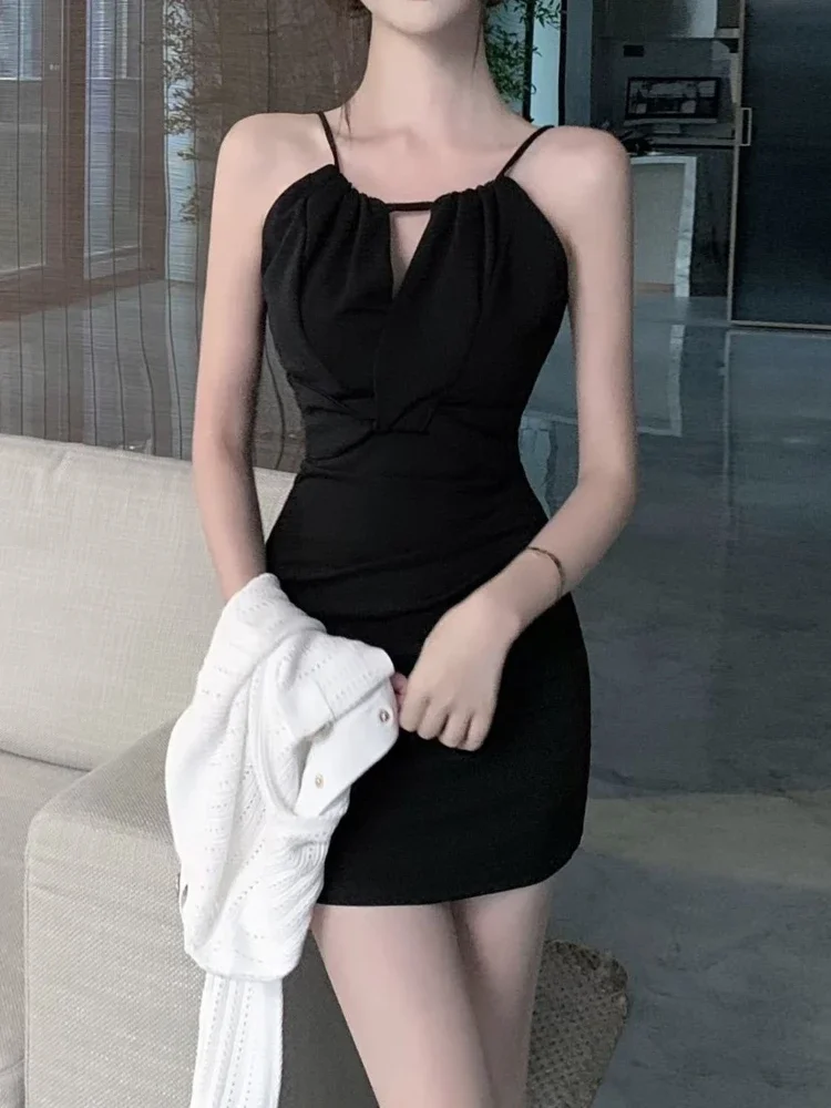 Coquette Sleeveless Mini Sexy Women's Dresses Female Dress Tight Corset Bodycon Short Off Shoulder Harajuku Elastic Y2k Designer