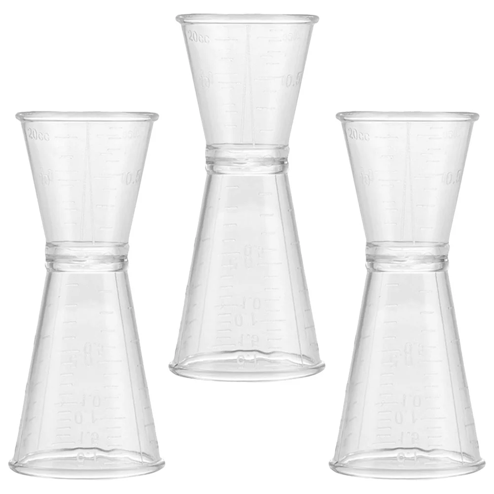 

3 Pcs Plastic Double-ended Measuring Cup Bartender Jigger Measurements Beverage Dispenser Device Milk Tea