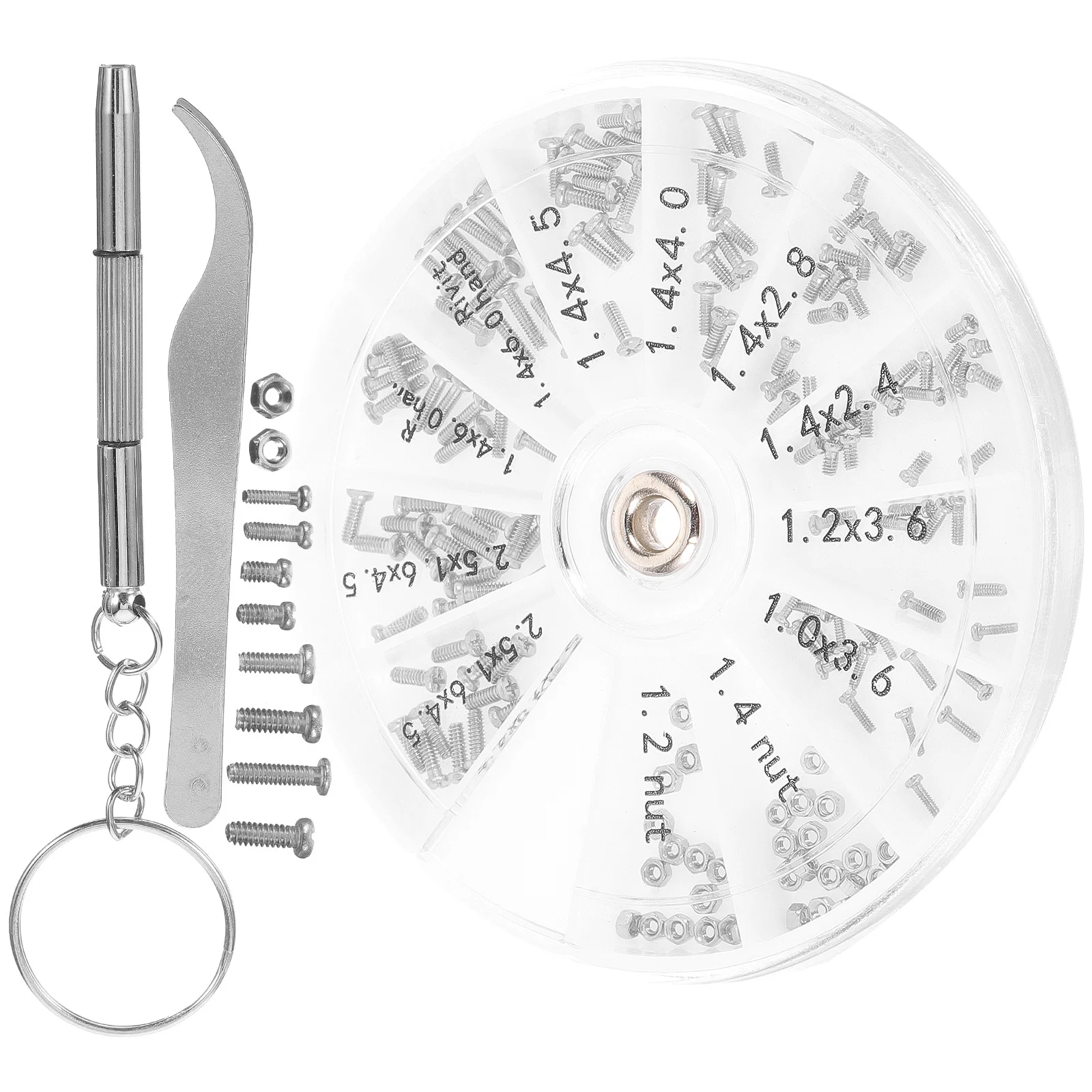 

1Set Screw Box Tool Kit Stainless Steel Tiny Screws for Glasses Watch Repair Eyeglass Replacement Parts Storage Box Included