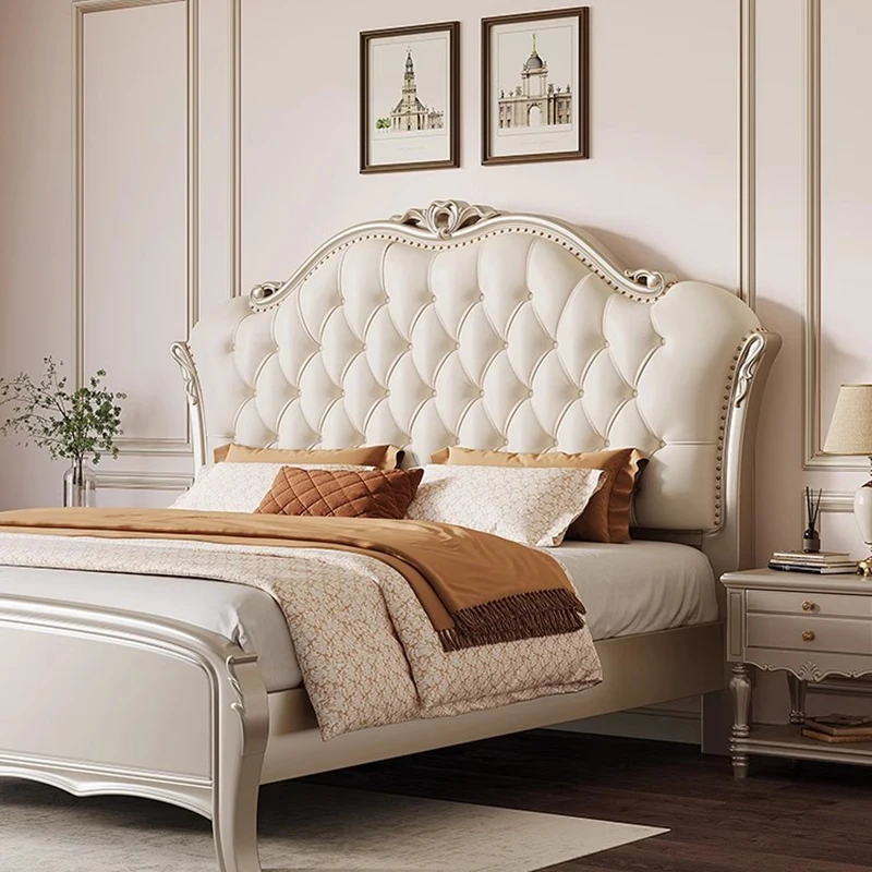 Modern Sale Double Bed Luxury Leather Designer Adult Girls Twin Double Bed Queen Platform White Cama Matrimonial Home Furniture