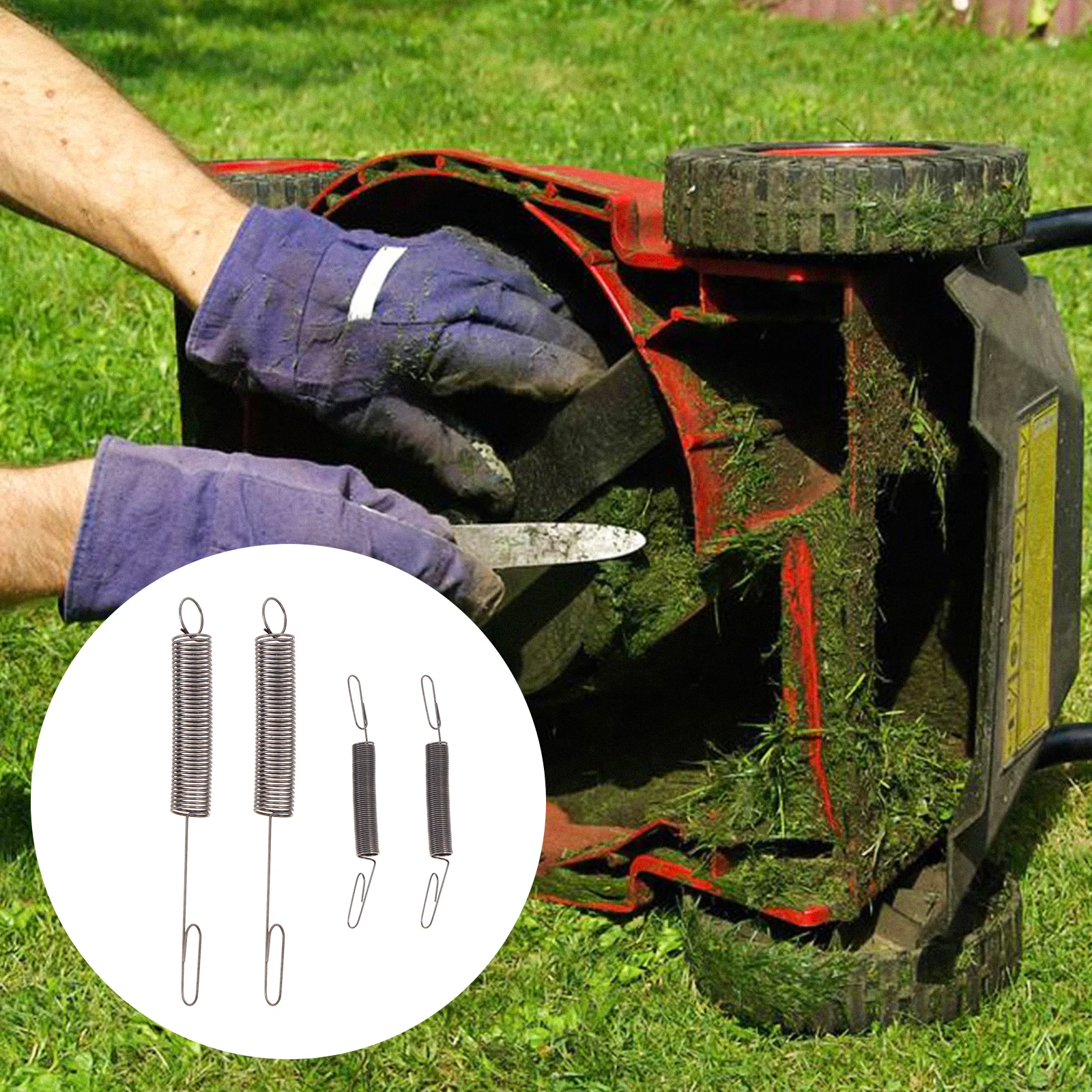

4pcs Universal Lawn Mower Starting Springs Replacement Garden Trimmer Accessories Durable High Quality Easy Install Outdoor